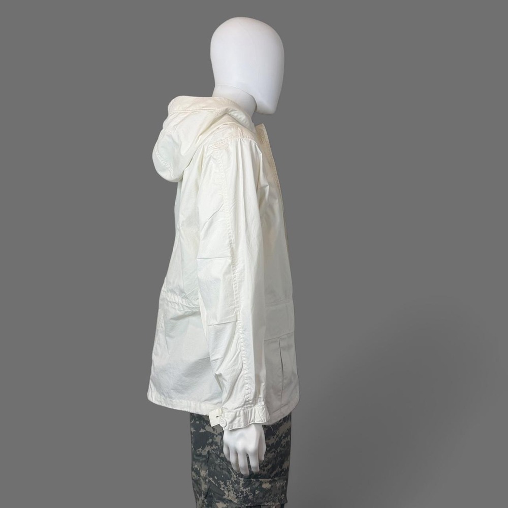 Uniqlo White Cotton Hooded Utility Parka Jacket Size M Minimalist - Picture 3 of 8